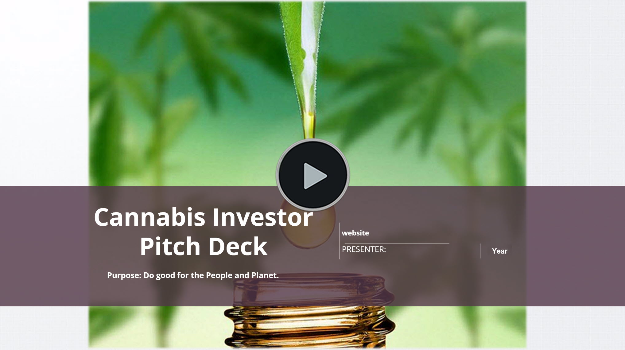 Cannabis Extraction Investor Pitch Deck Template
