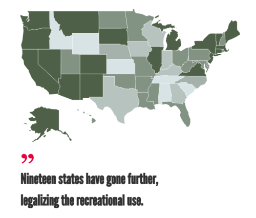 U.S. Cannabis Legalizing Status Map