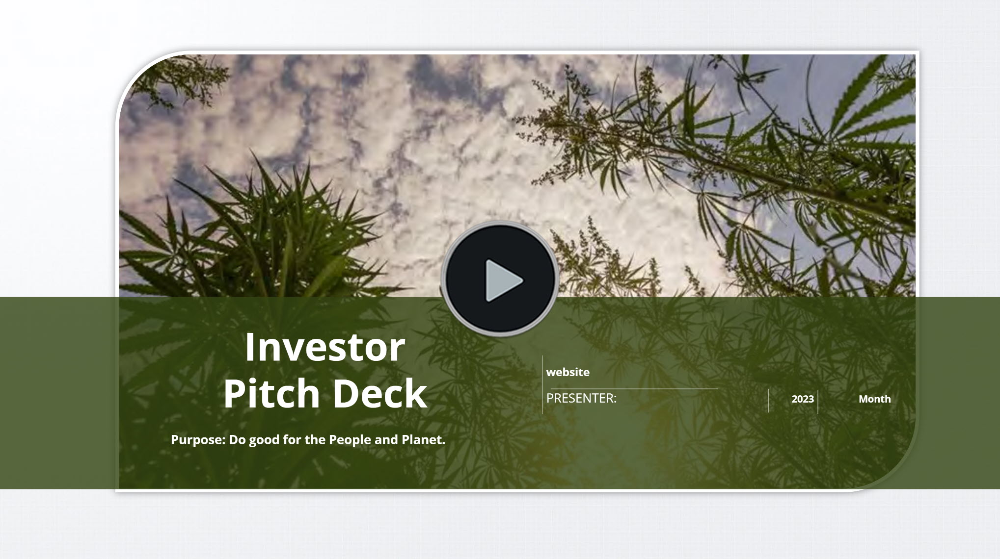 Investor Pitch Deck Template Hemp Cultivation