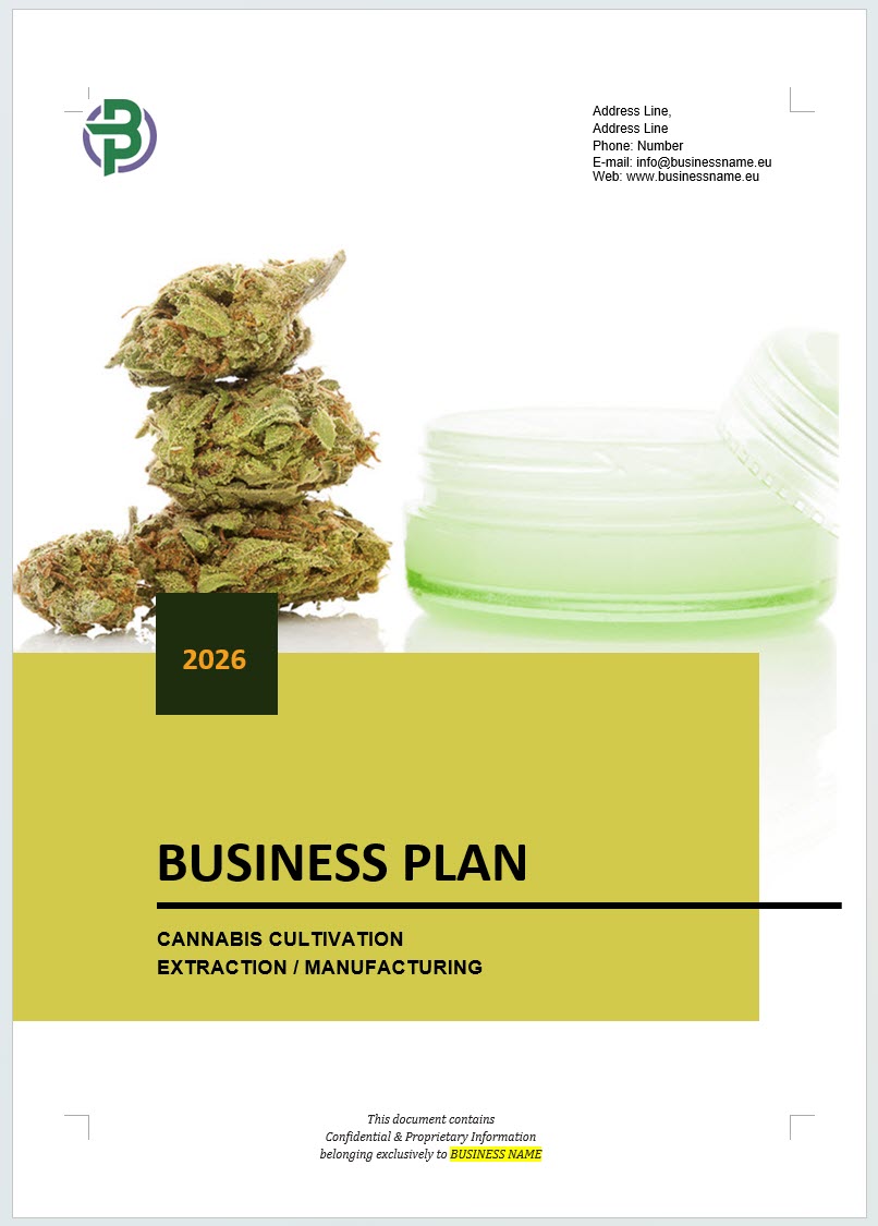 Cannabis Cultivation + Extraction + Manufacturing Business Plan Template