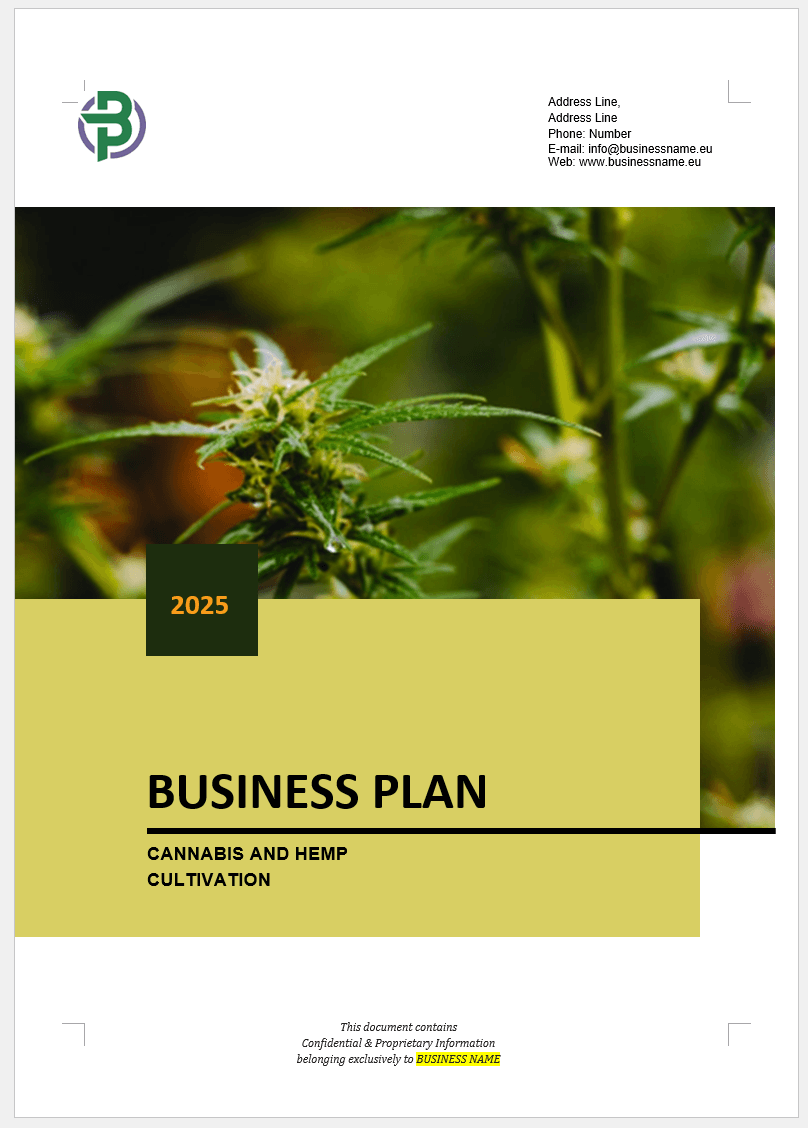 Cannabis and Hemp Cultivation Business Plan Template