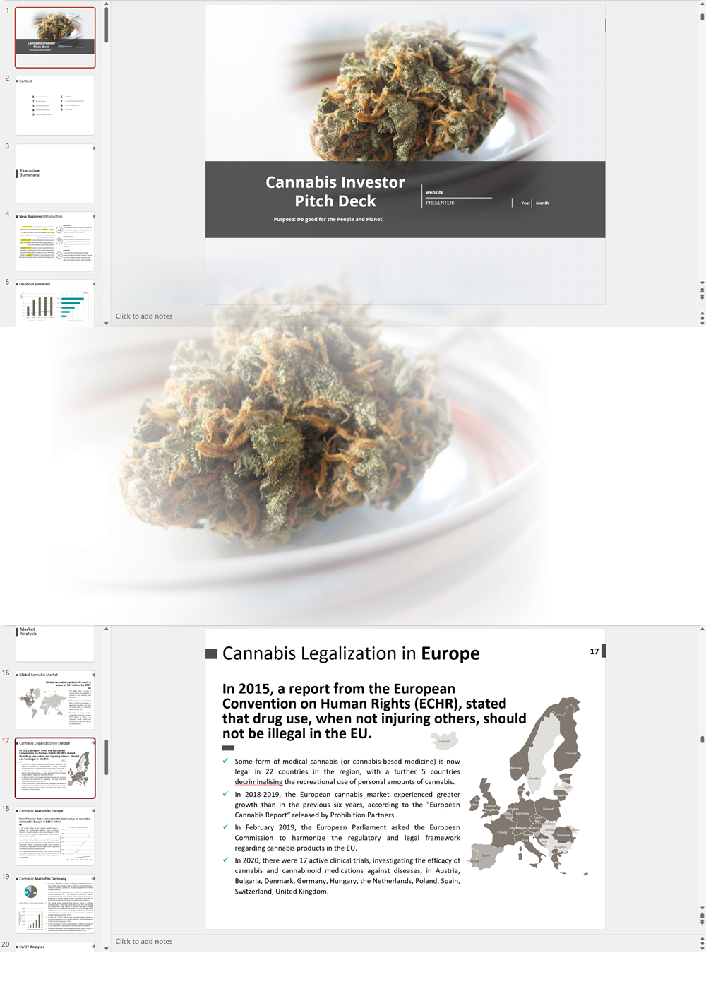 Vertically Integrated Cannabis Business Pitch Deck Template