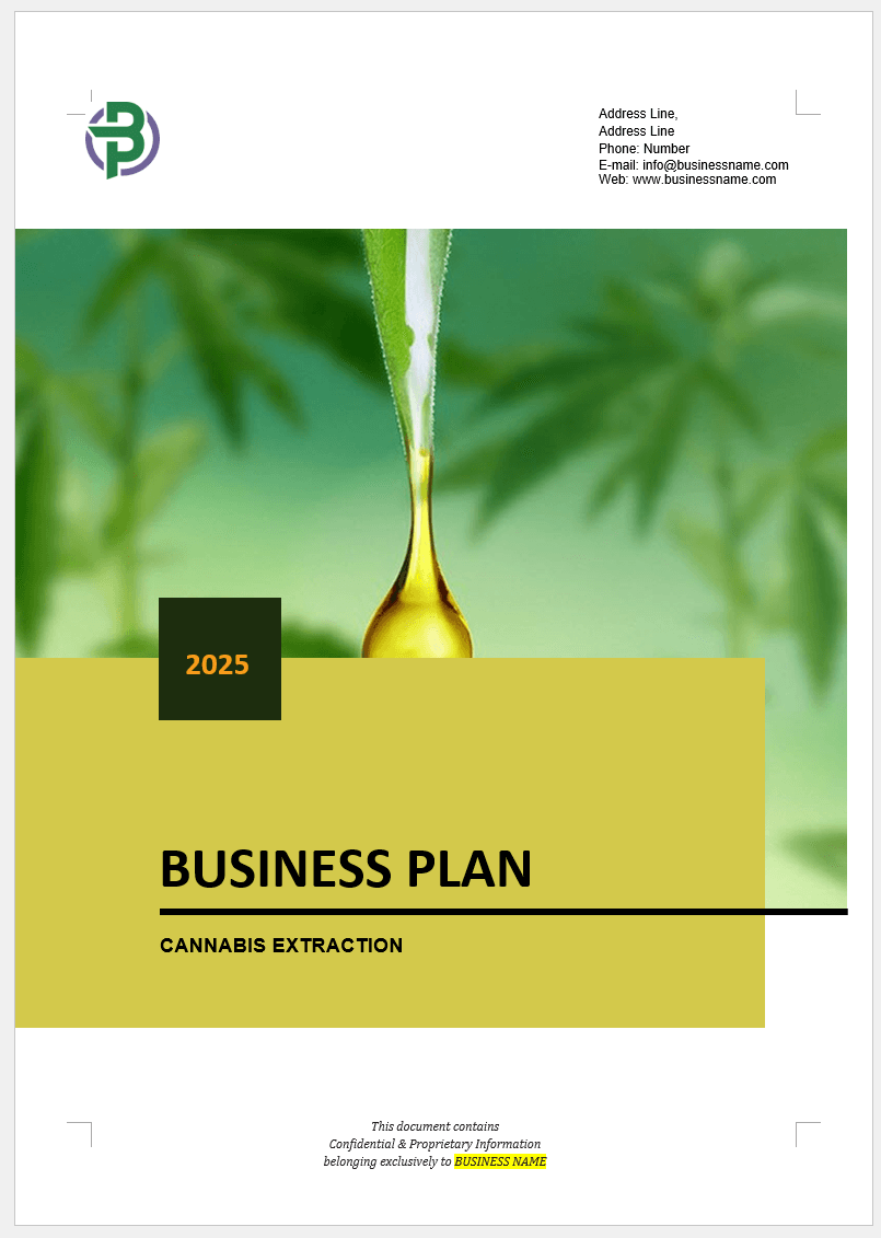 Cannabis Extraction/Concentrates Business Plan Template