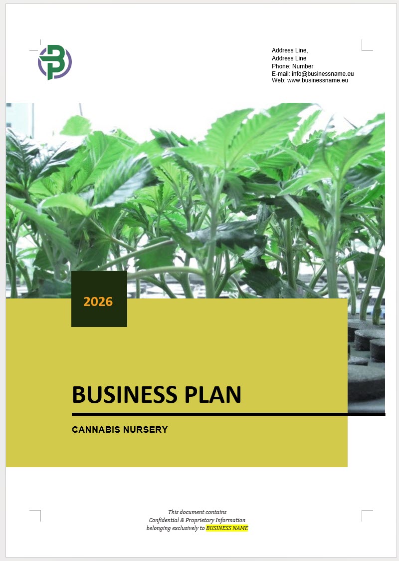 Cannabis Clones/Seeds Nursery Business Plan Template