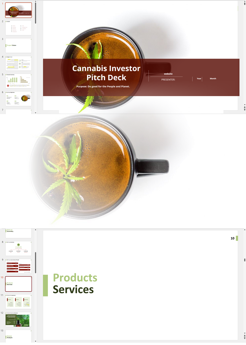Cannabis Lounge + Retail Investor Pitch Deck Template