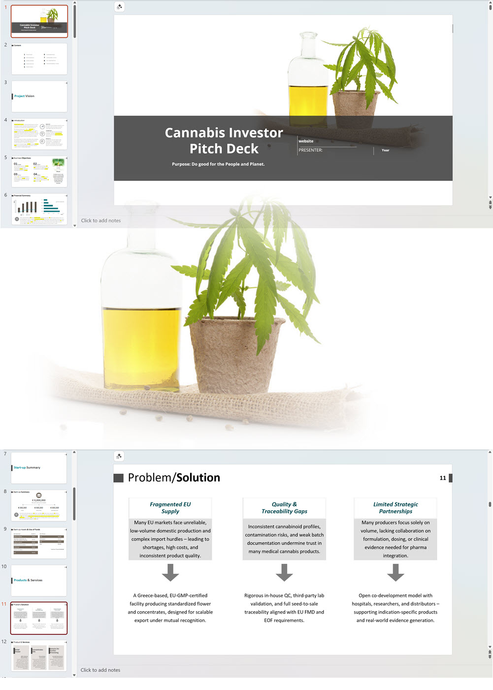 Cannabis Cultivation and Extraction Investor Pitch Deck Template