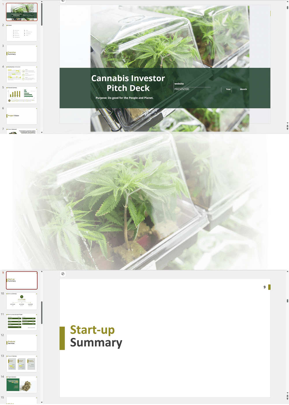Cannabis Cultivation and Nursery Investor Pitch Deck Template