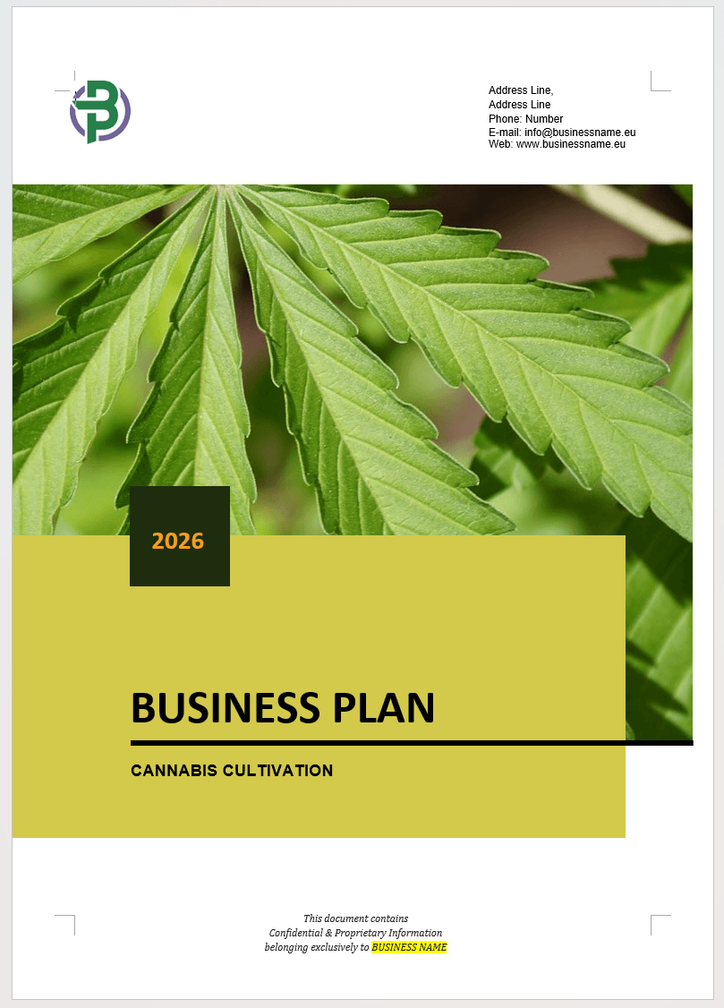 Cannabis Cultivation Business Plan Template